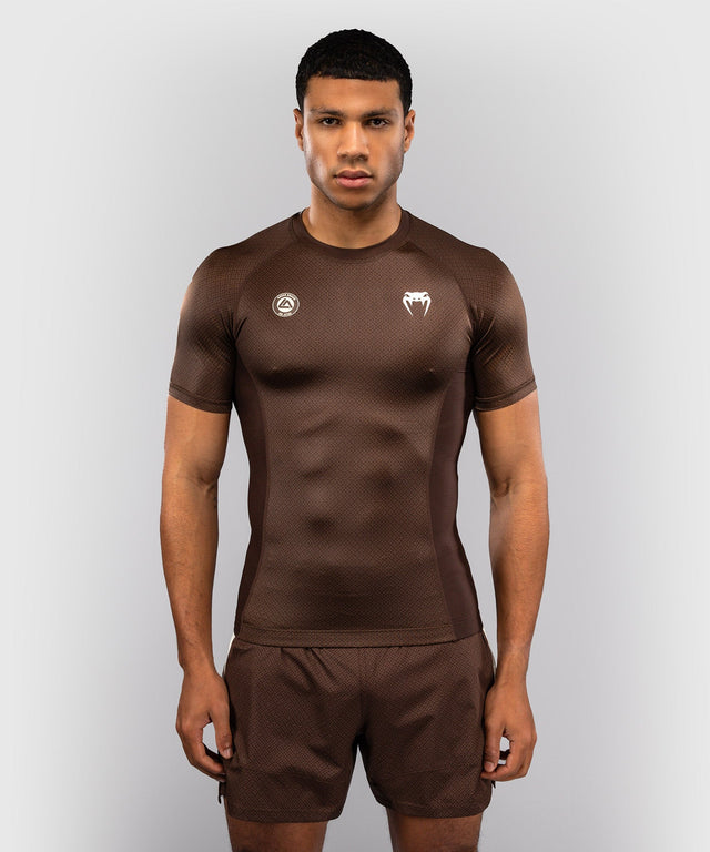 Venum Rashguard x Roger Gracie Academy Korta ärmar – Mörkbrun