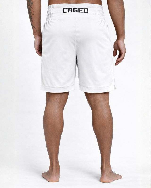Pantaloni scurți de box Caged Classic – Alb