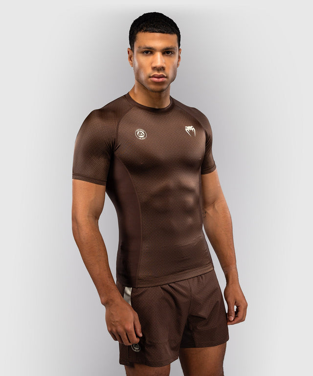 Venum Rashguard x Roger Gracie Academy Korta ärmar – Mörkbrun