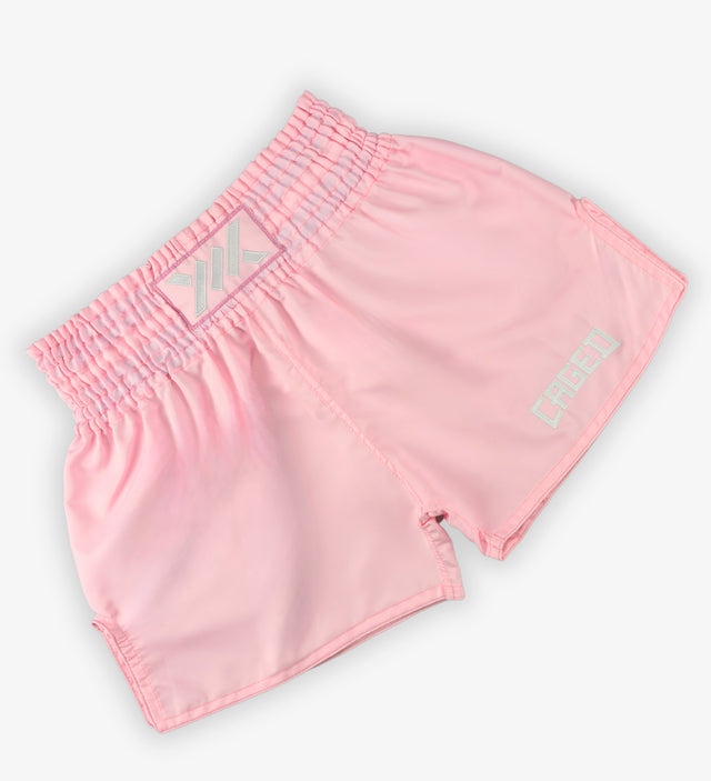 Pantaloni scurți Muay Thai Caged Classic – Roz deschis
