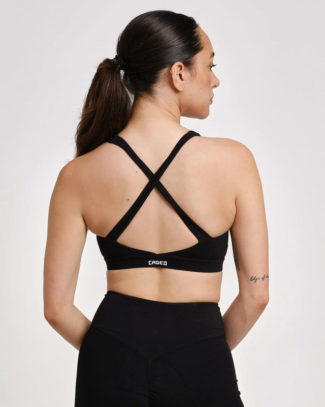 Bustieră sport Caged Essential – Negru