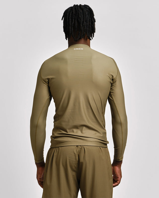 Caged Tactical Rashguard Lange Mouwen - Legergroen