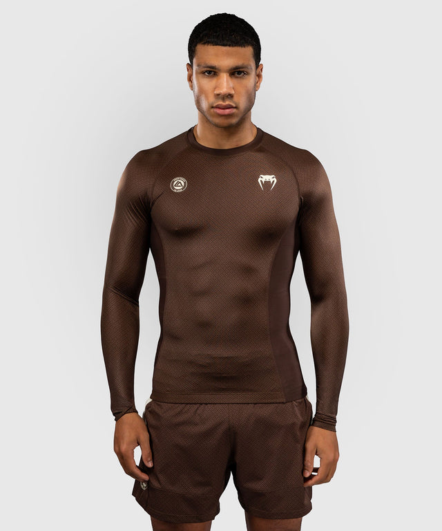 Rashguard Venum x Roger Gracie Academy Mangas largas - Marrón oscuro