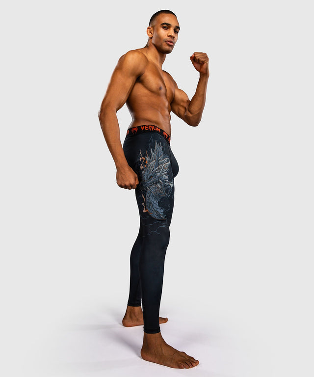 Venum Kompressionsshorts Thunder Dragon – Schwarz/Grau/Kupfer
