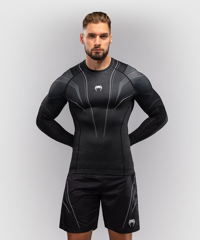 Rashguard Venum Streamline manches longues – Noir/Blanc