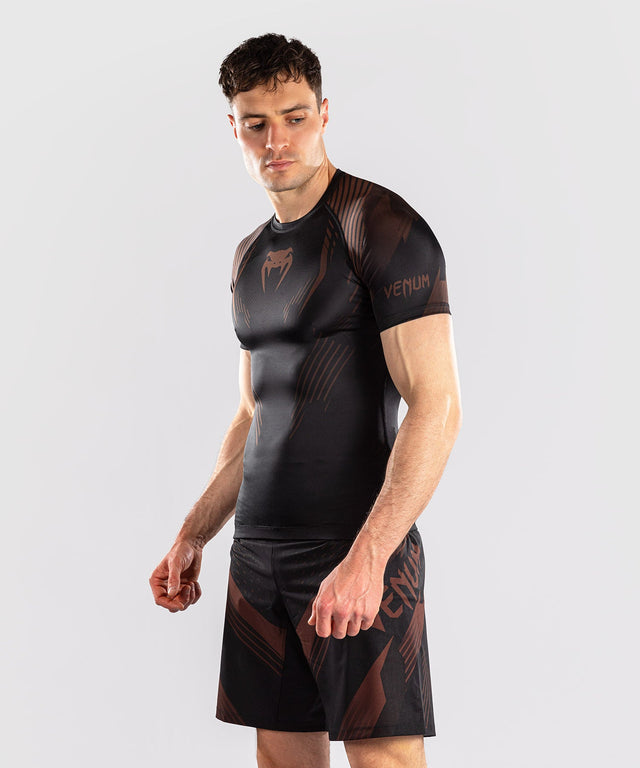 Rashguard Venum No-Gi 6.0 Manches courtes – Noir/Marron