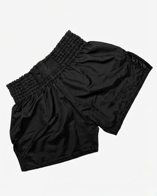 Muay Thai trenky Caged Classic – Černé/Černé