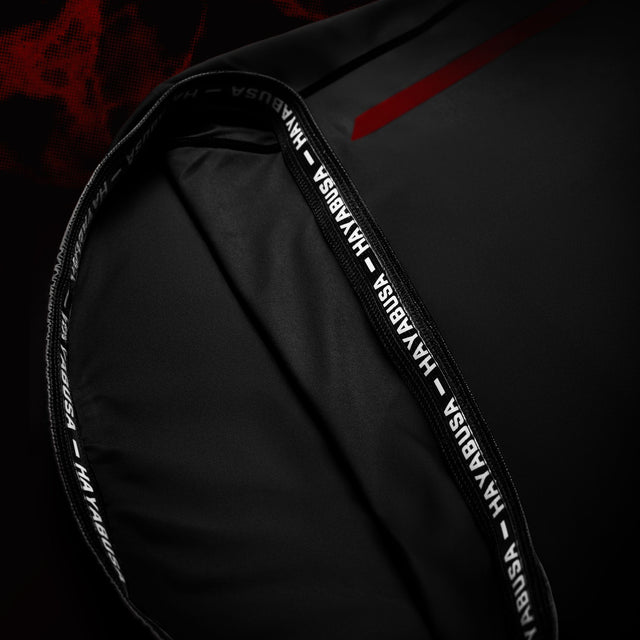 Rashguard Hayabusa x UFC BJJ Manches Courtes – Noir/Rouge