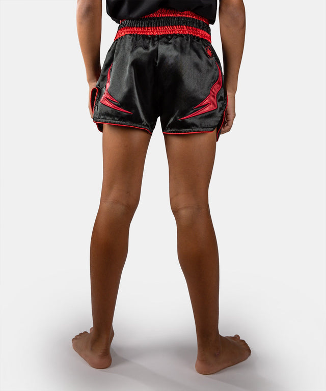 Pantaloni scurți Muay Thai Venum Attack – Copii – Negru/Roșu