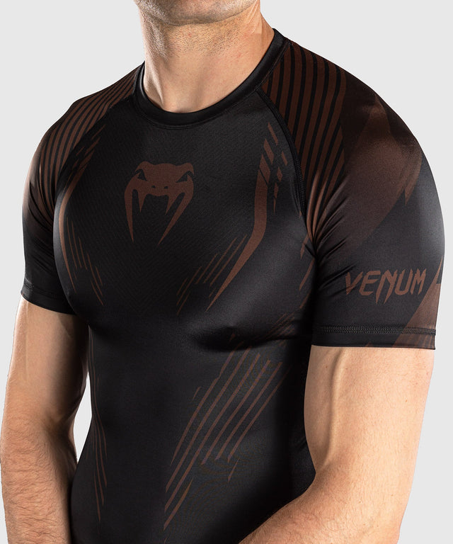 Rashguard Venum No-Gi 6.0 Manches courtes – Noir/Marron