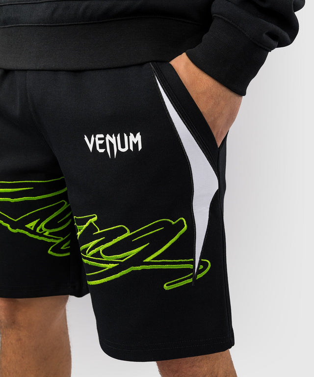 Calções Venum x Bud Racing – Preto/Branco/Verde-limão