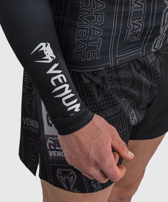 Venum Rashguard Karate Combat Lange Mouwen - Zwart/Grijs