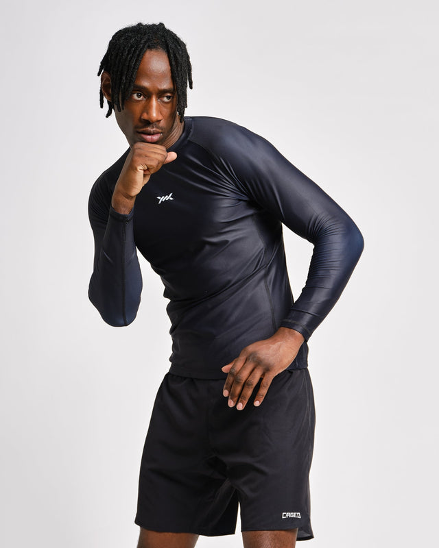Caged Rashguard Tactical Långa ärmar – Svart