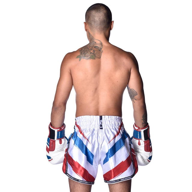 8 WEAPONS Muay Thai shorts Shift – Hvid/Navy/Rød