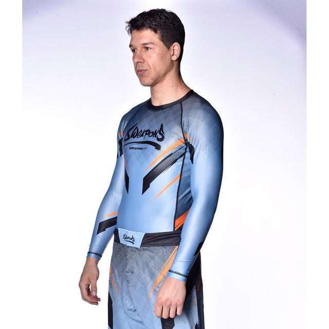 8 WEAPONS Rashguard Shift – Eisgrau/Orange