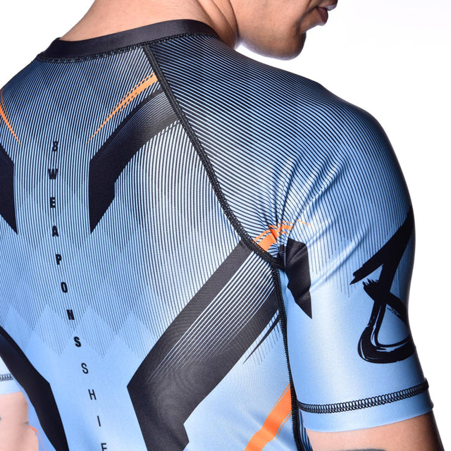 Rashguard 8 WEAPONS Shift – Ledově šedá/Oranžová