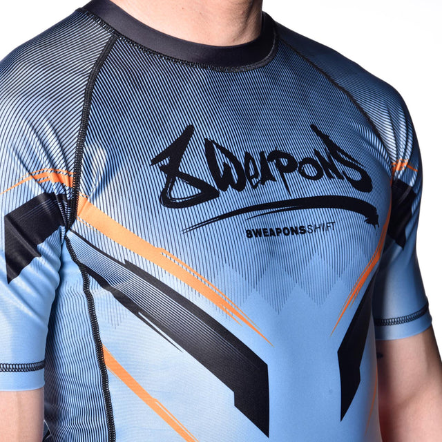 Rashguard 8 WEAPONS Shift – Ledově šedá/Oranžová