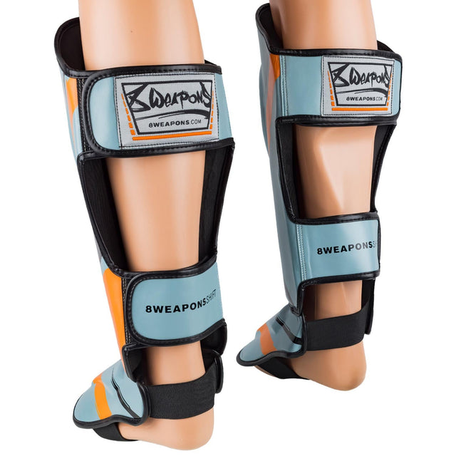 Espinilleras 8 WEAPONS Shift – Gris hielo/Naranja