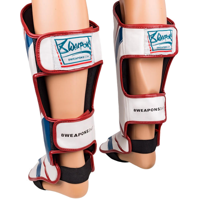 8 WEAPONS Shin guards Shift – White/Navy/Red