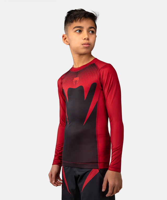 Venum Rashguard Attack Dlouhé rukávy Dětské - Černá/Červená