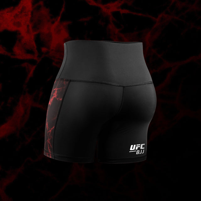 Shorts de compression BJJ Hayabusa x UFC Femme – Noir/Rouge