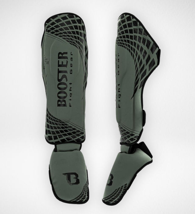 Booster Kickboks Scheenbeschermers BFG Cube - Kaki Groen/Zwart