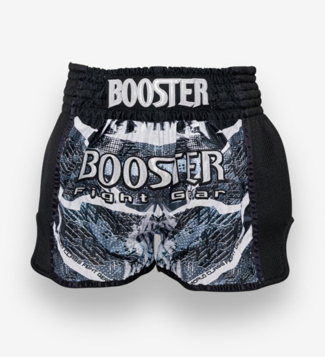 Calções de kickboxing Booster Alien – Preto/Cinzento