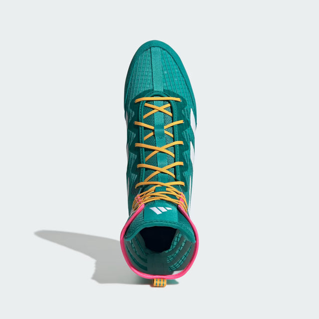Botas de boxe Adidas Box Hog 4 – Verde/Laranja/Rosa