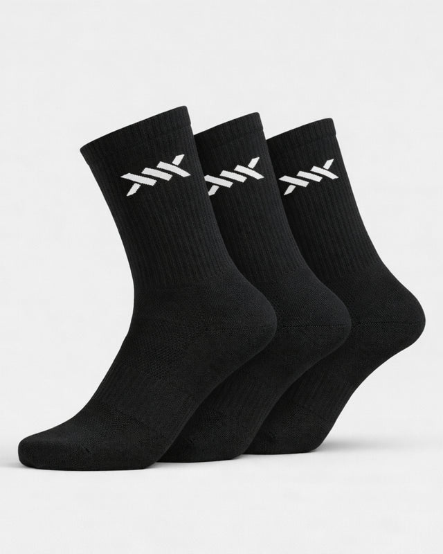 Caged Crew Strumpor - Svart - Set om 3