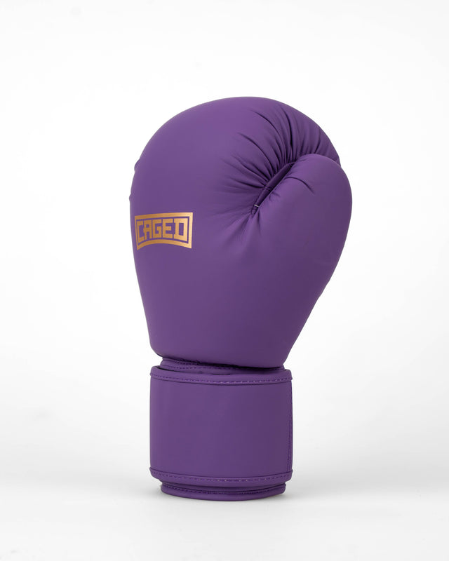 Guantes de boxeo Caged Shadow – Púrpura/Oro