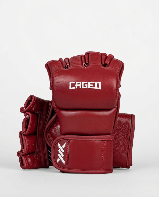 Caged MMA-handsker 'X' Series - Bordeaux Rød/Hvid