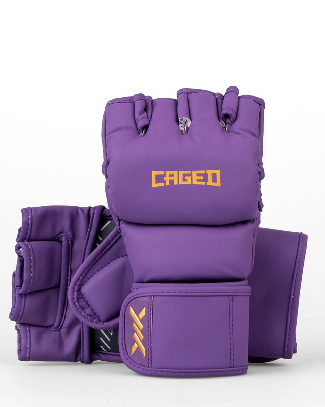 Caged MMA-handskar Shadow – Lila/Guld