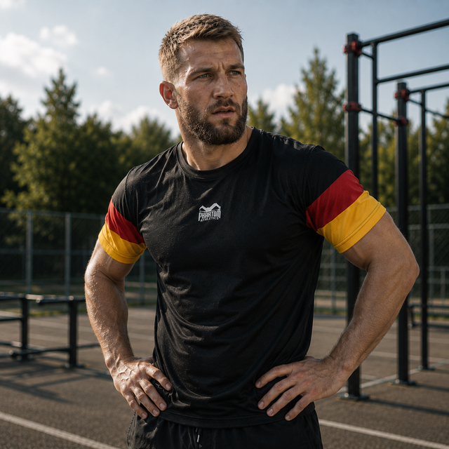 Phantom Athletics Trainingsshirt EVO+ Team Germany – Schwarz/Rot/Gold