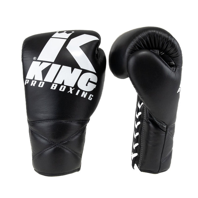 King Pro Boxing Boxhandschuhe XK mit Schnürverschluss – Schwarz/Weiß