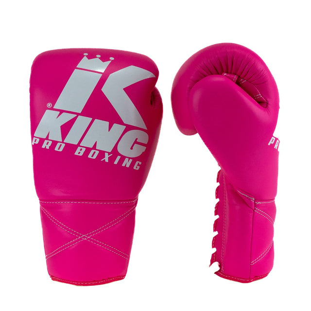King Pro Boxing Boxningshandskar XK med snörslutsning – Rosa/Vit