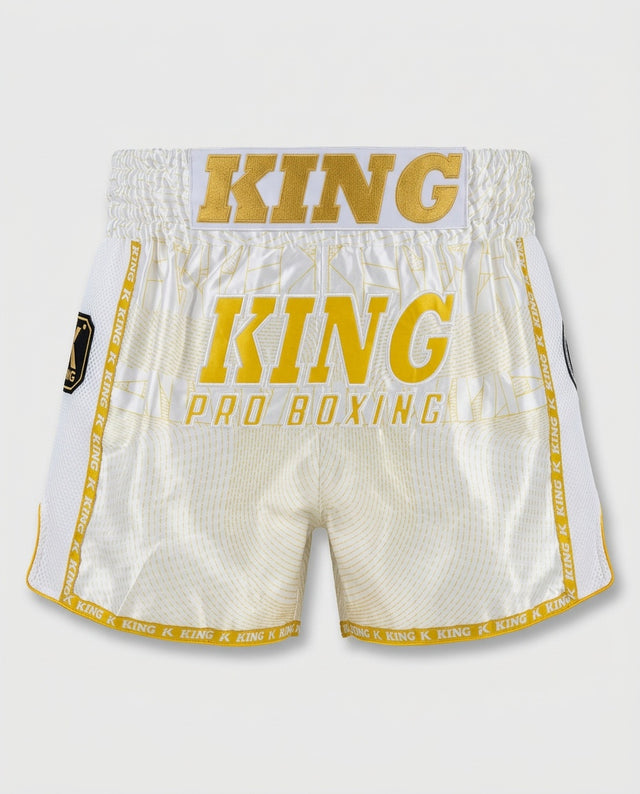 King Pro Boxing Muay Thai shorts '08' - Hvid/Guld
