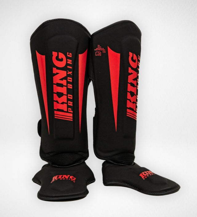 Espinilleras King Pro Boxing Revo – Negro/Rojo