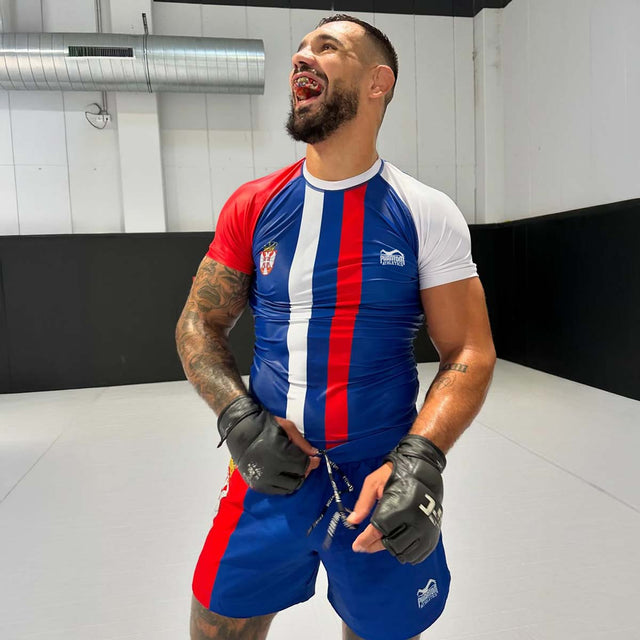 Phantom Athletics MMA-shorts Fusion-R Team Serbia – Röd/Vit/Blå