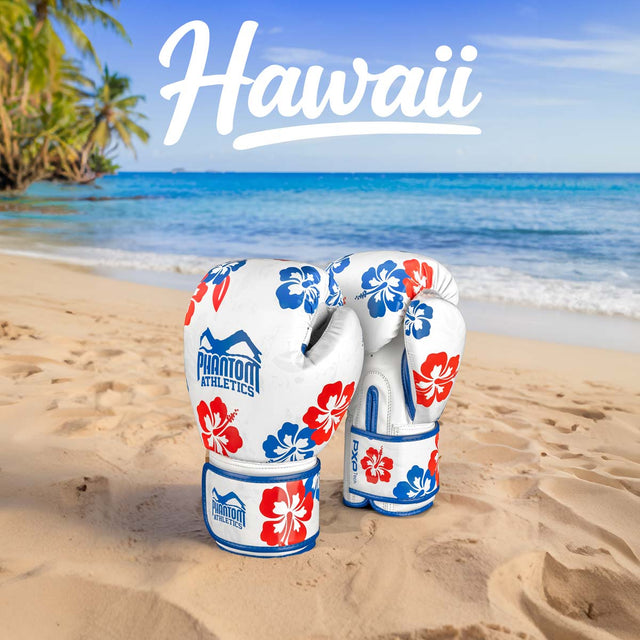 Luvas de boxe Phantom Athletics Hawaii – Branco/Azul/Vermelho