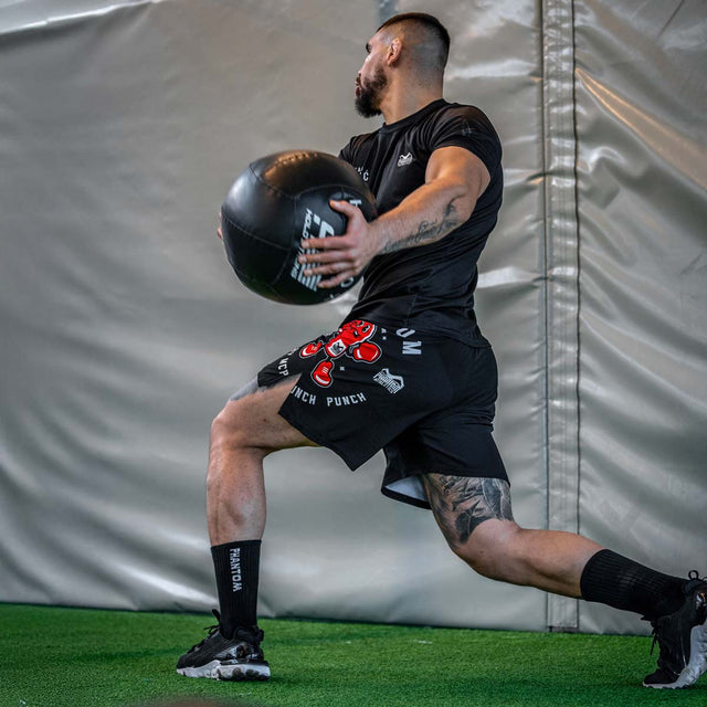 Pantaloncini MMA Phantom Athletics EVO Punchy – Nero/Rosso