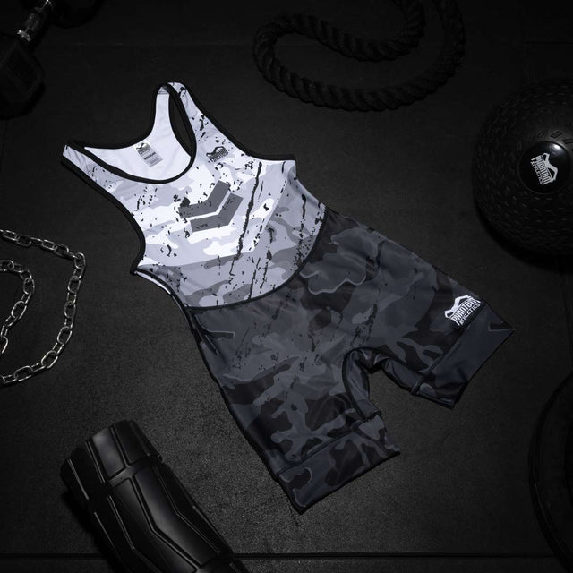 Zápasnické tílko Phantom Athletics Delta – Bílá/Šedá/Černá