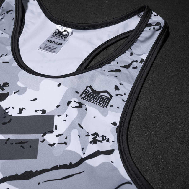 Zápasnické tílko Phantom Athletics Delta – Bílá/Šedá/Černá