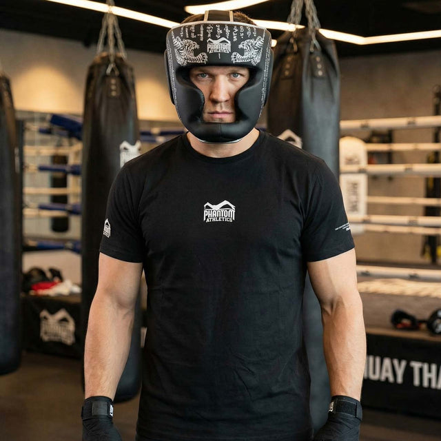 Casco da boxe Phantom Athletics Muay Thai – Nero/Argento