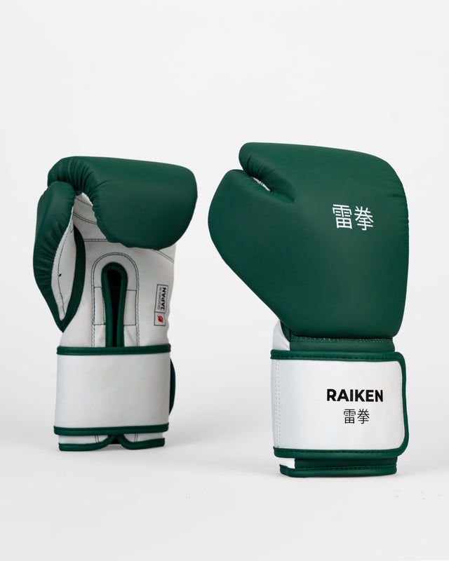 Raiken Boxhandschuhe KAZE – Dunkelgrün/Weiß