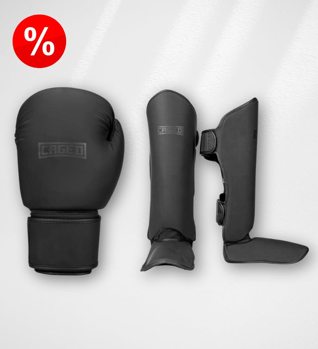 Caged Shadow Bundel Deal – Boxhandschuhe + Schienbeinschoner
