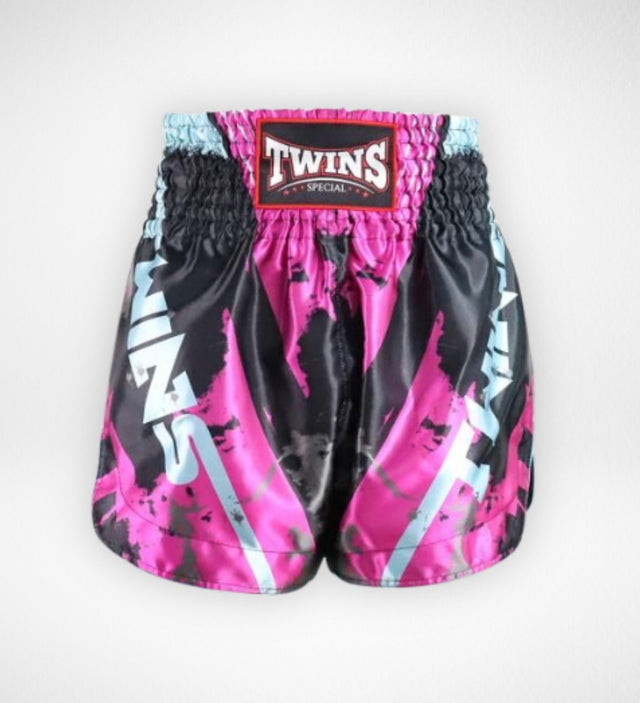 Pantaloncini Muay Thai Twins TTBL Candy – Rosa/Nero