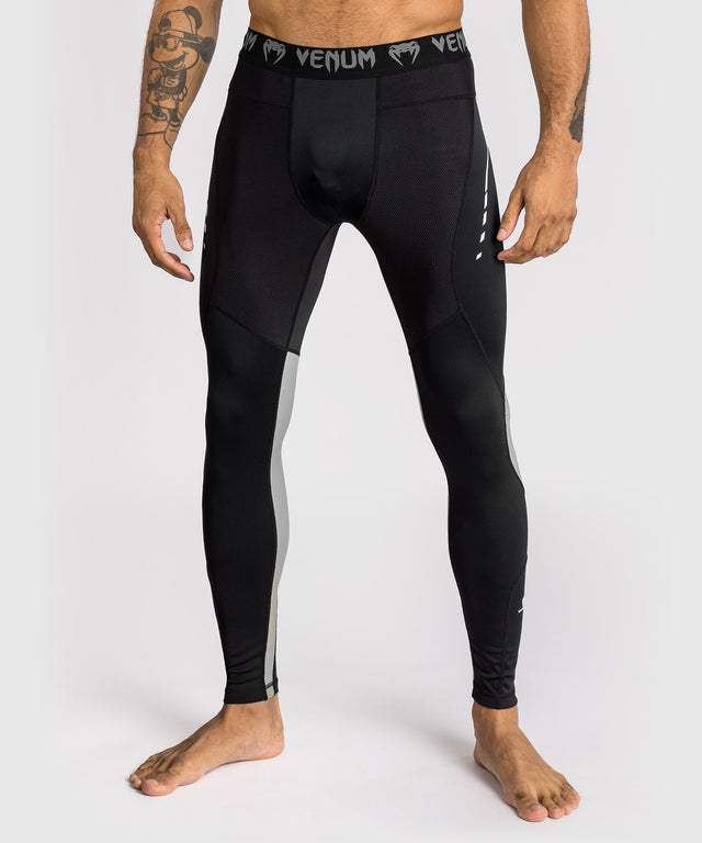 Spats de compressão Venum Adrenaline – Preto/Cinzento Prateado