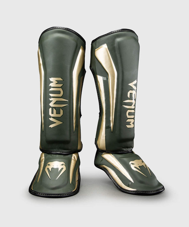 Chrániče holení Venum Elite – Khaki/Zlatá