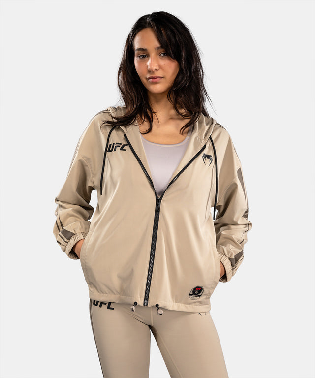 Felpa con zip UFC Venum Unity da donna – Sabbia