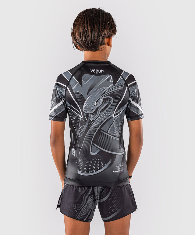 Dětský rashguard Venum Crimson Viper 2.0 – krátké rukávy – Černá/šedá